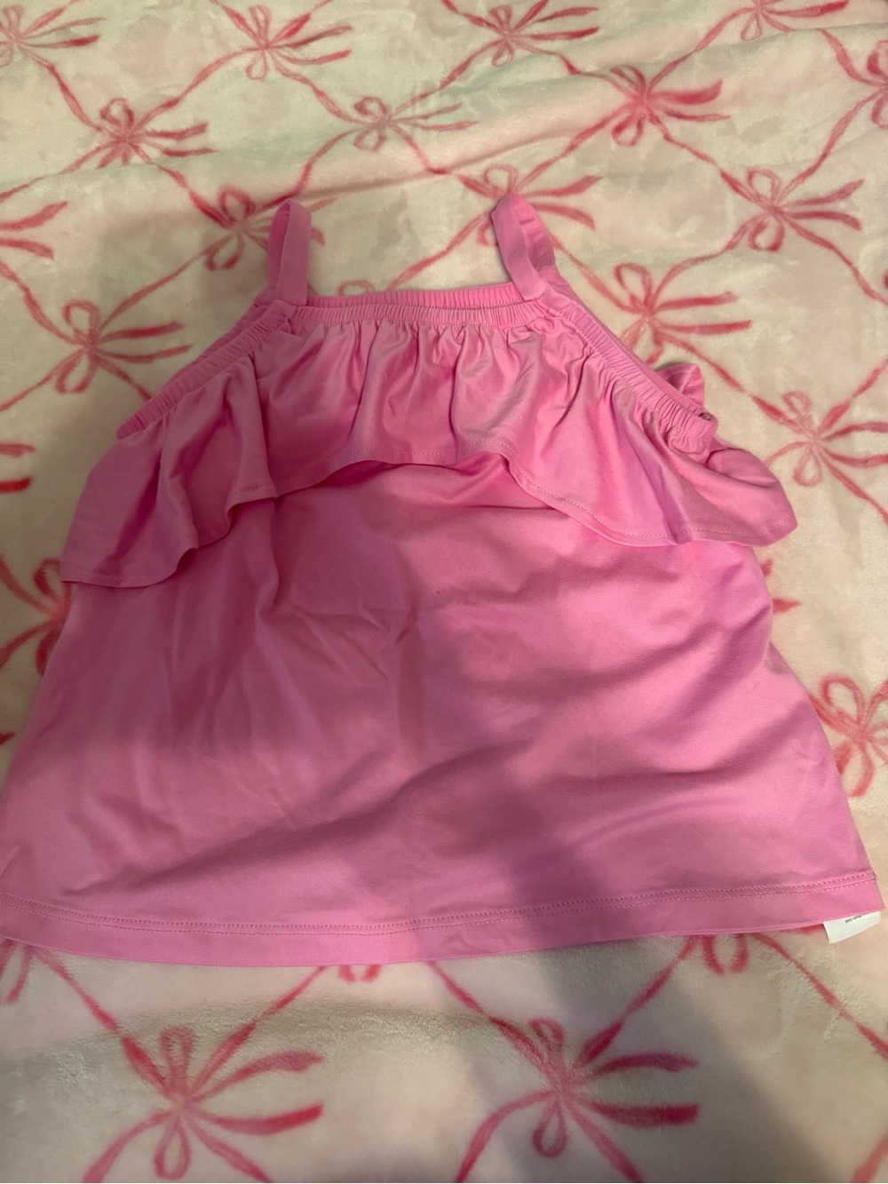 fabkids Pink Ruffle Camisole Tank Top